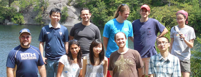 We're not always too serious; group hike & picnic at Terrace Pond, July 31, 2014.