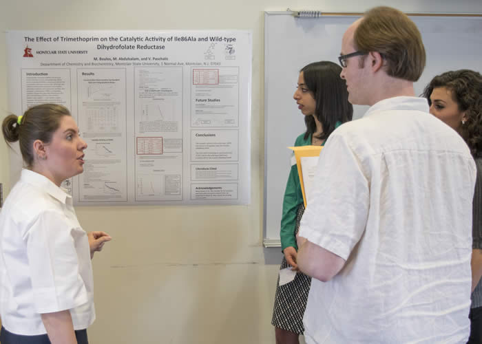 Dr. Alex Perryman judging undergraduate research posters, as part of serving on an Advisory Board at Montclair State University, on April 18, 2016