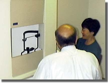 Patient undergoing visual field tests