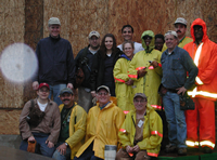 Team in rain gear